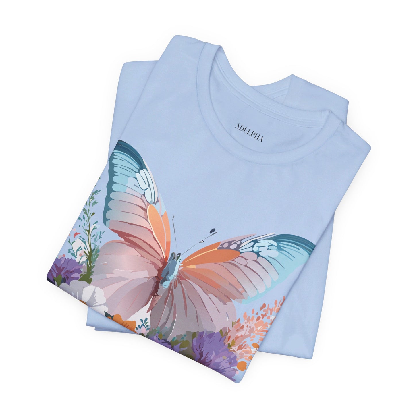 T-shirt en coton naturel avec papillon