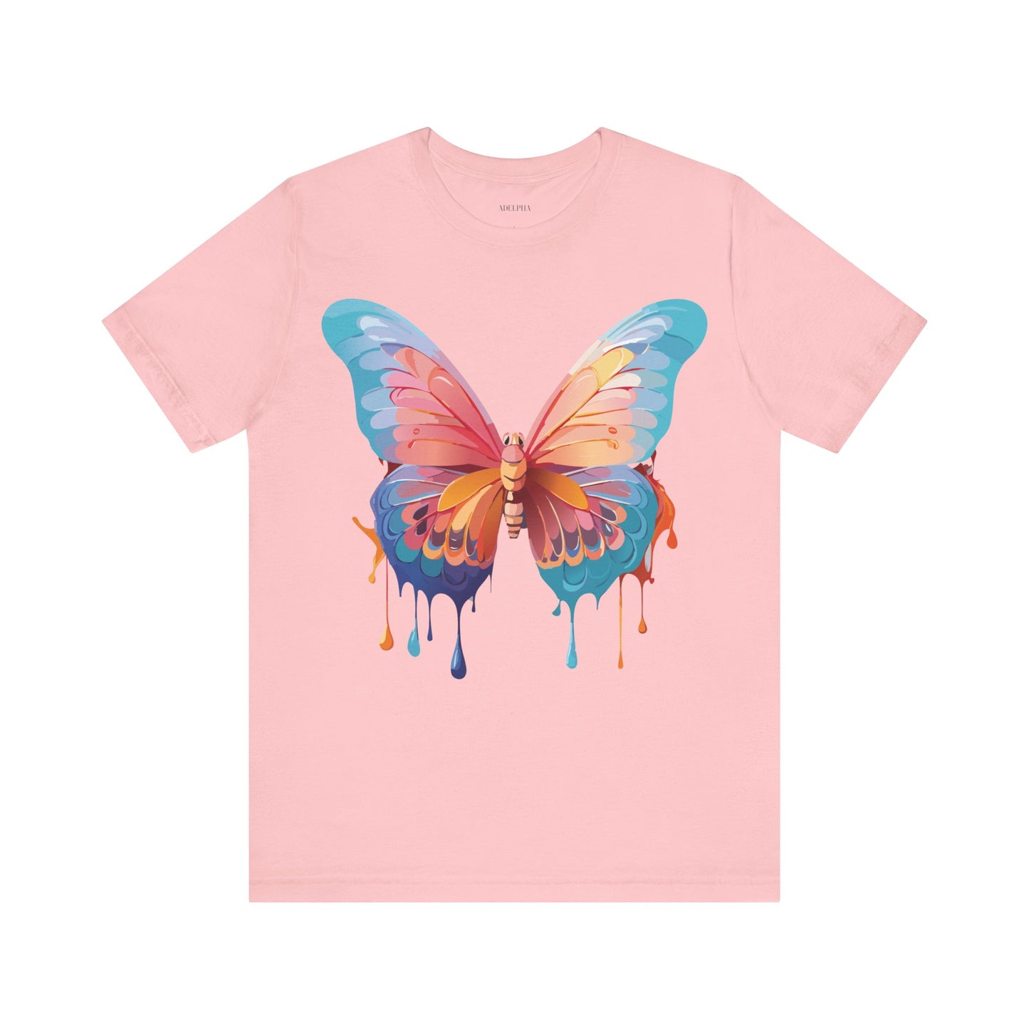 Natural Cotton Tee Shirt with Butterfly