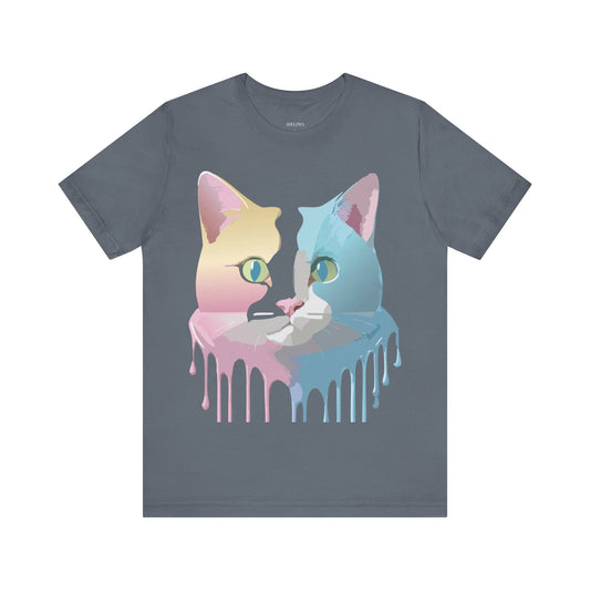 Natural Cotton Tee Shirt with Cat