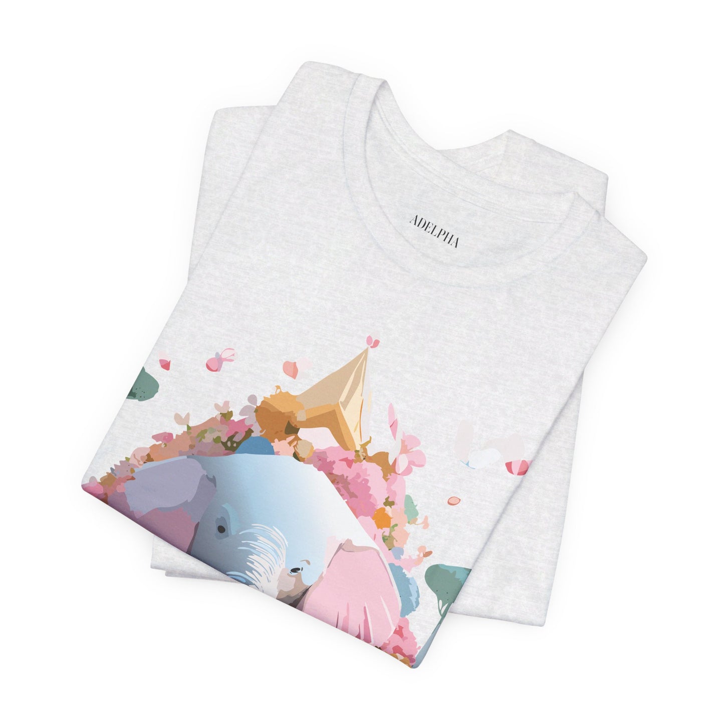 T-shirt en coton naturel avec motif éléphant