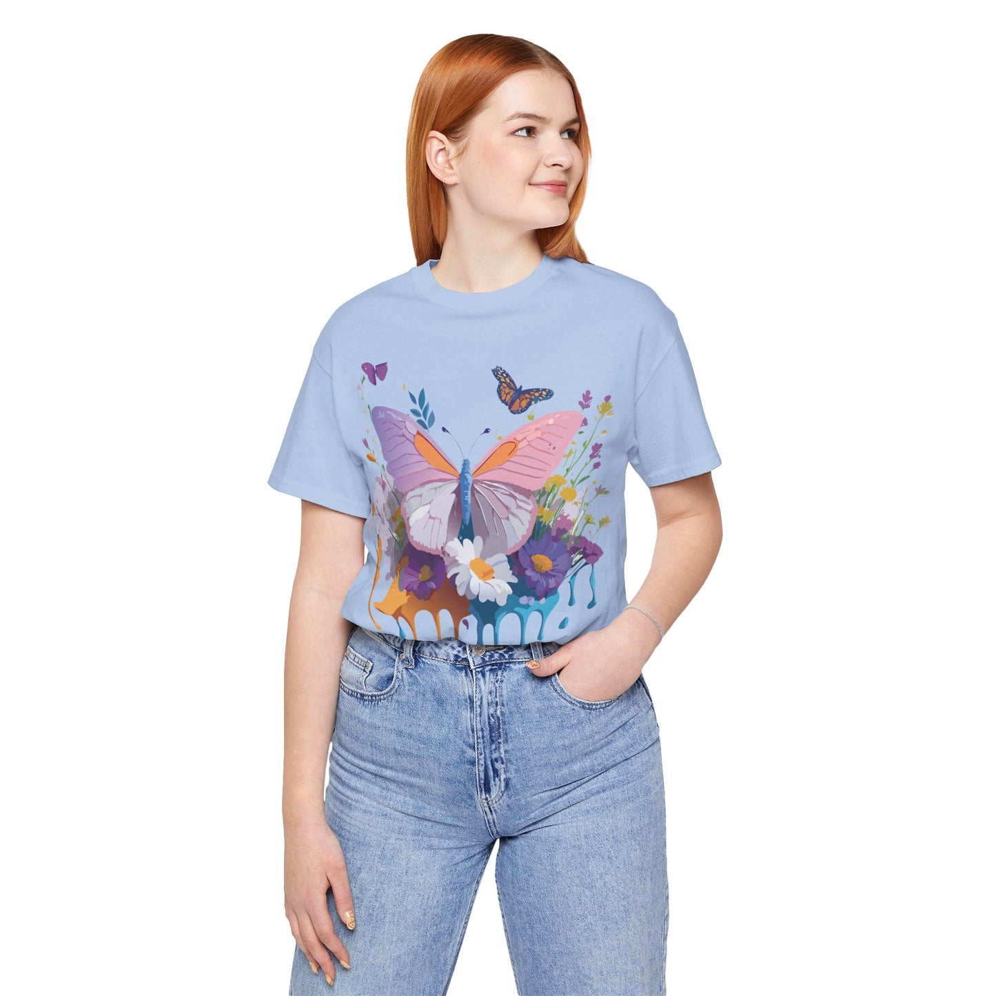 T-shirt en coton naturel avec papillon