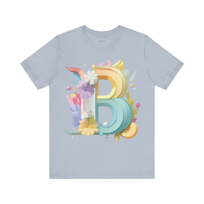 Natural Cotton Tee Shirt - Letters Collection - B Printify