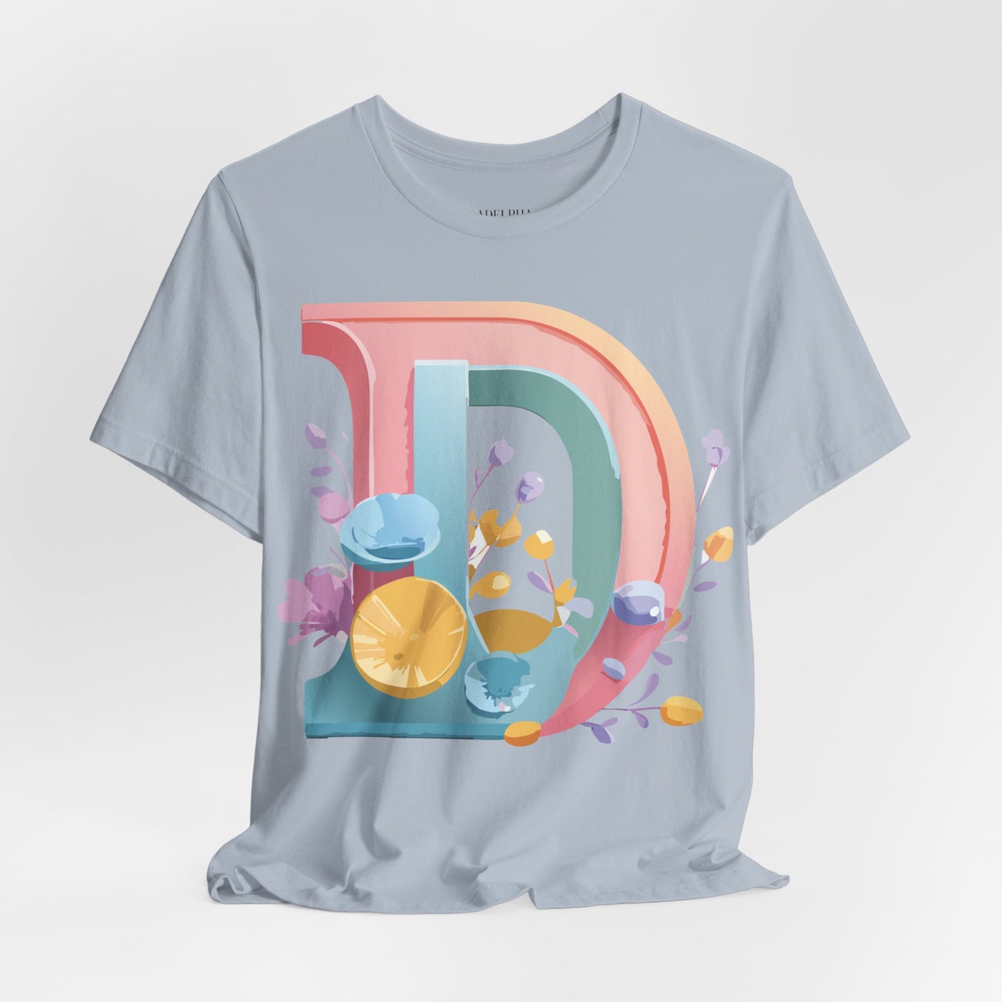 Natural Cotton Tee Shirt - Letters Collection - D