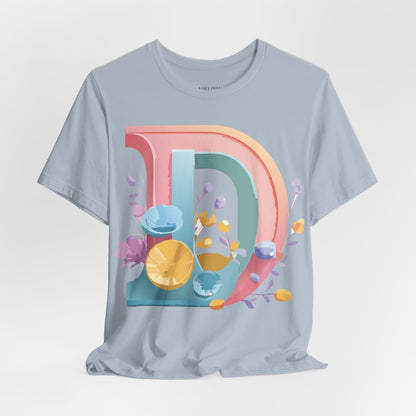 Natural Cotton Tee Shirt - Letters Collection - D Printify