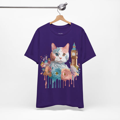 Natural Cotton Tee Shirt with Cat Printify