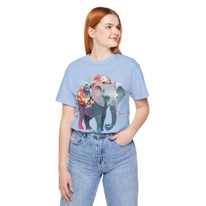 Natural Cotton Tee Shirt with Elephant Printify