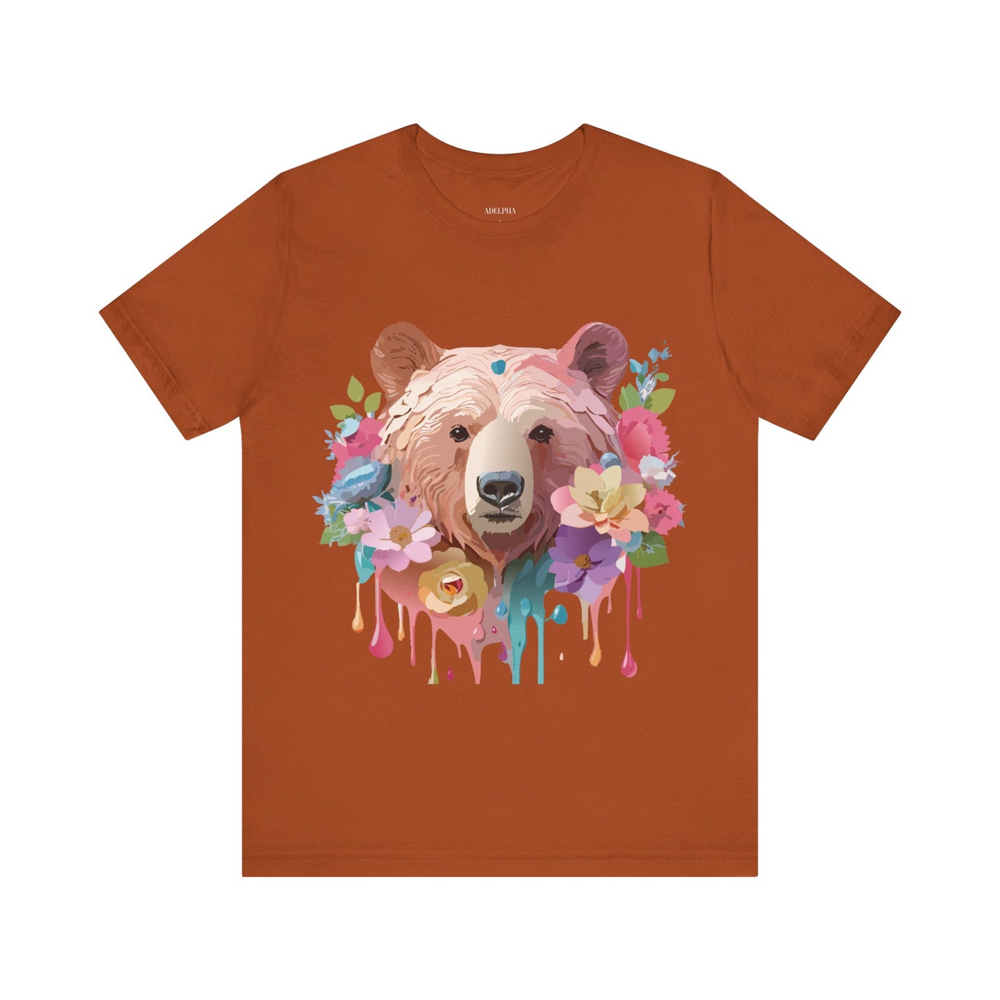 Natural Cotton Tee Shirt with Bear