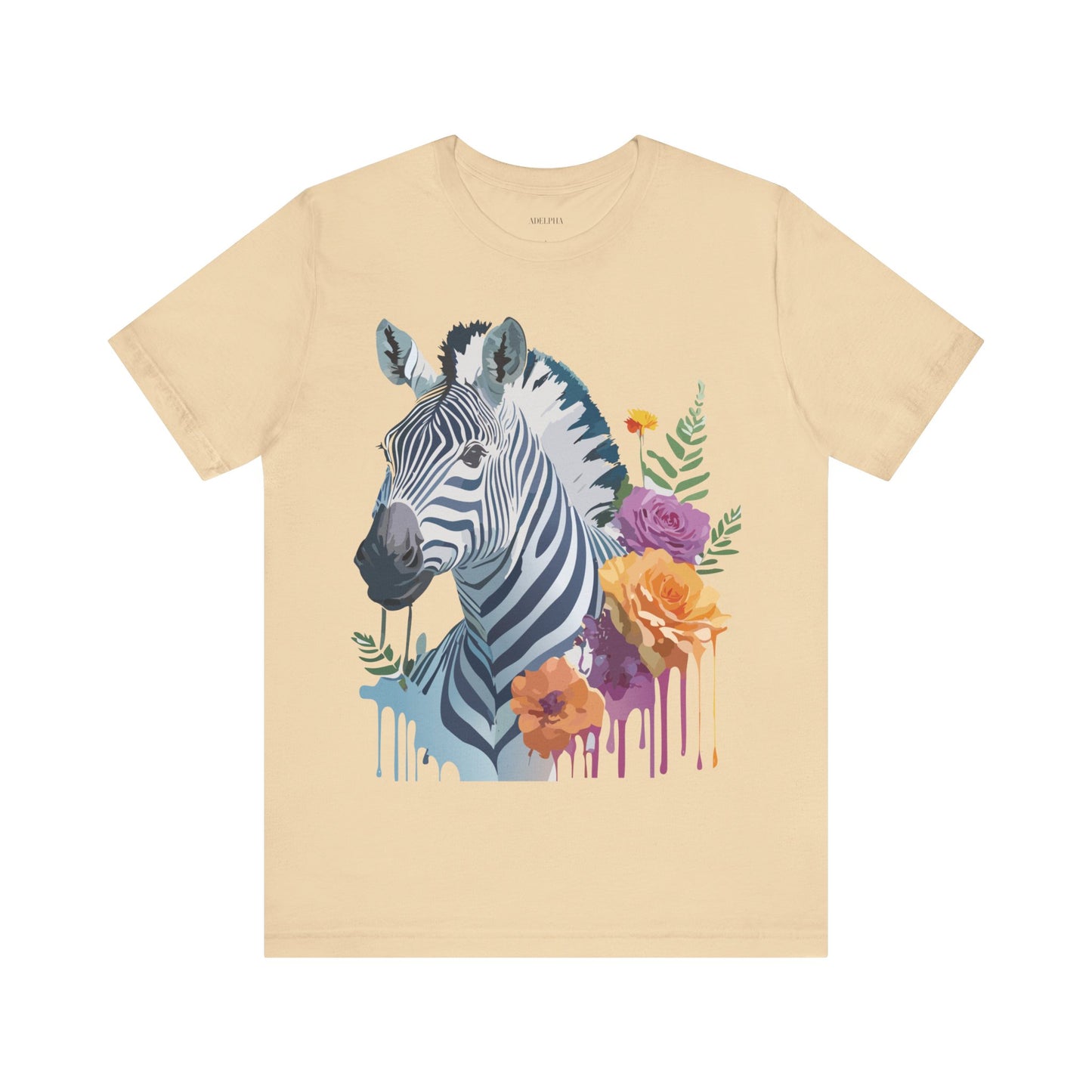 Natural Cotton Tee Shirt with Zebra