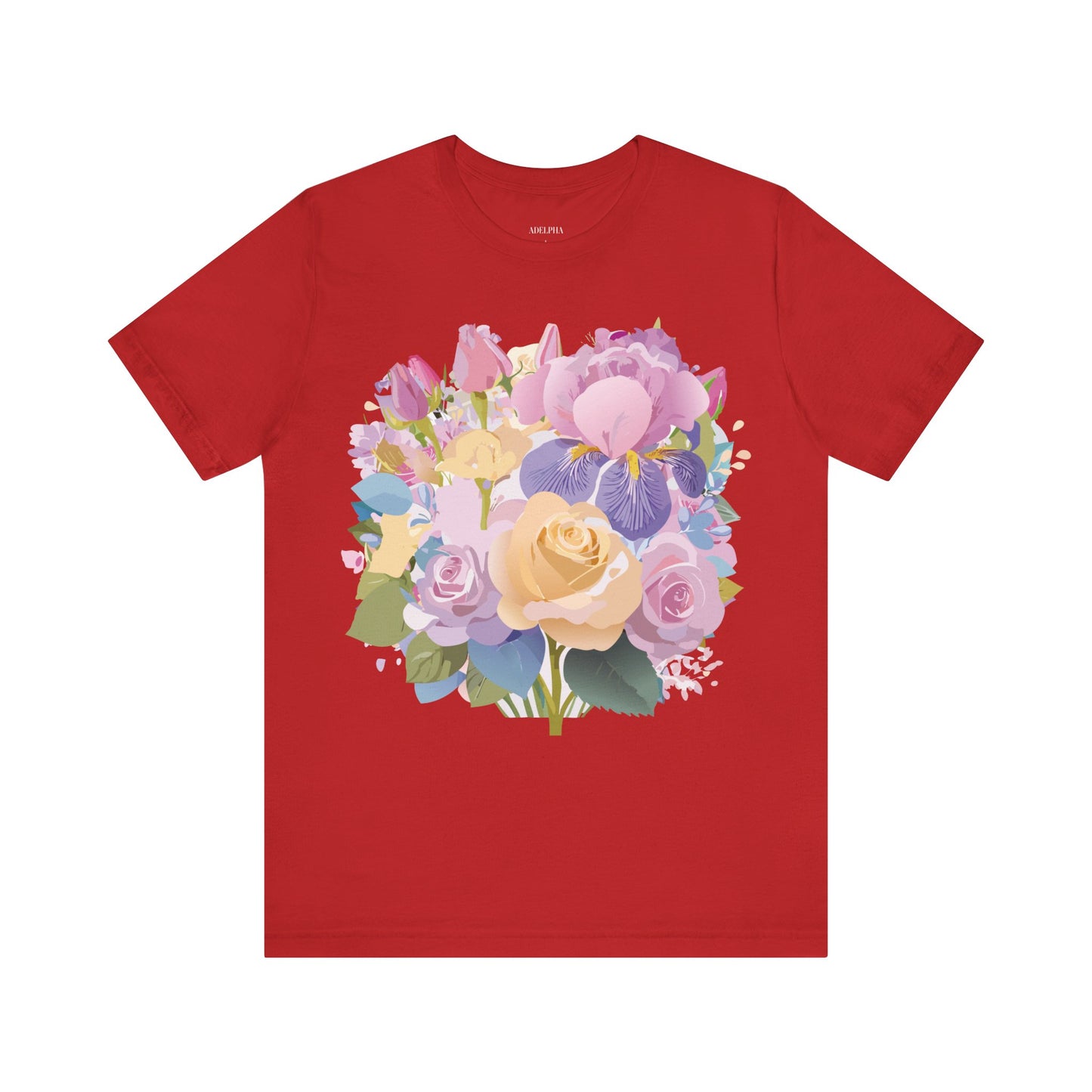 Natural Cotton Tee Shirt with Flowers