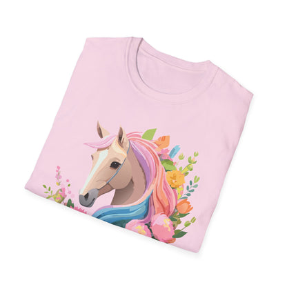 Unisex Horse Shirt Soft Cotton Tee With Animal Artwork Gildan Softstyle