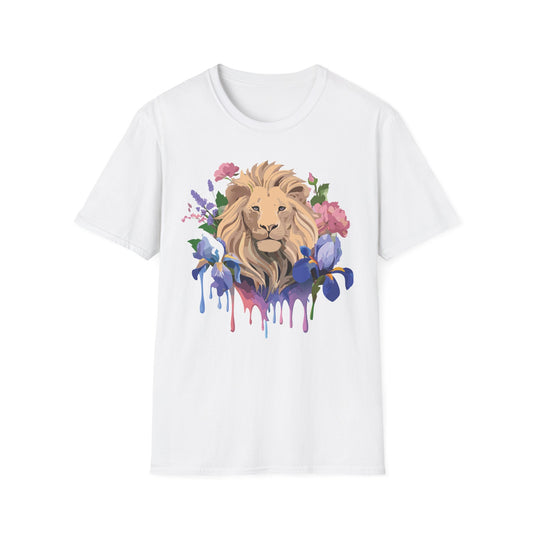 Lion Shirt, Shirt with Lion, Floral Lion Tee, Shirt with Animals