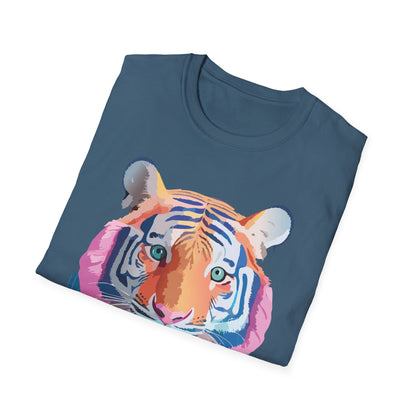 Tiger Print Unisex Softstyle Breathable Cotton Tee 64000 Gildan Shirt
