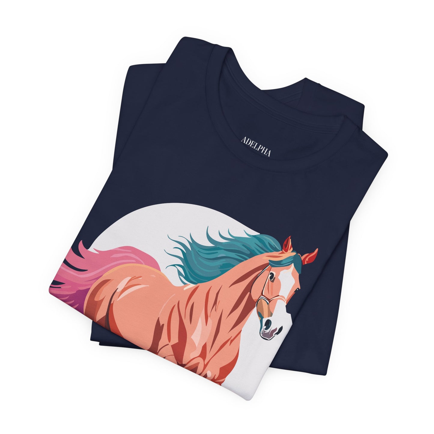 Natural Cotton Tee Shirt with Horse