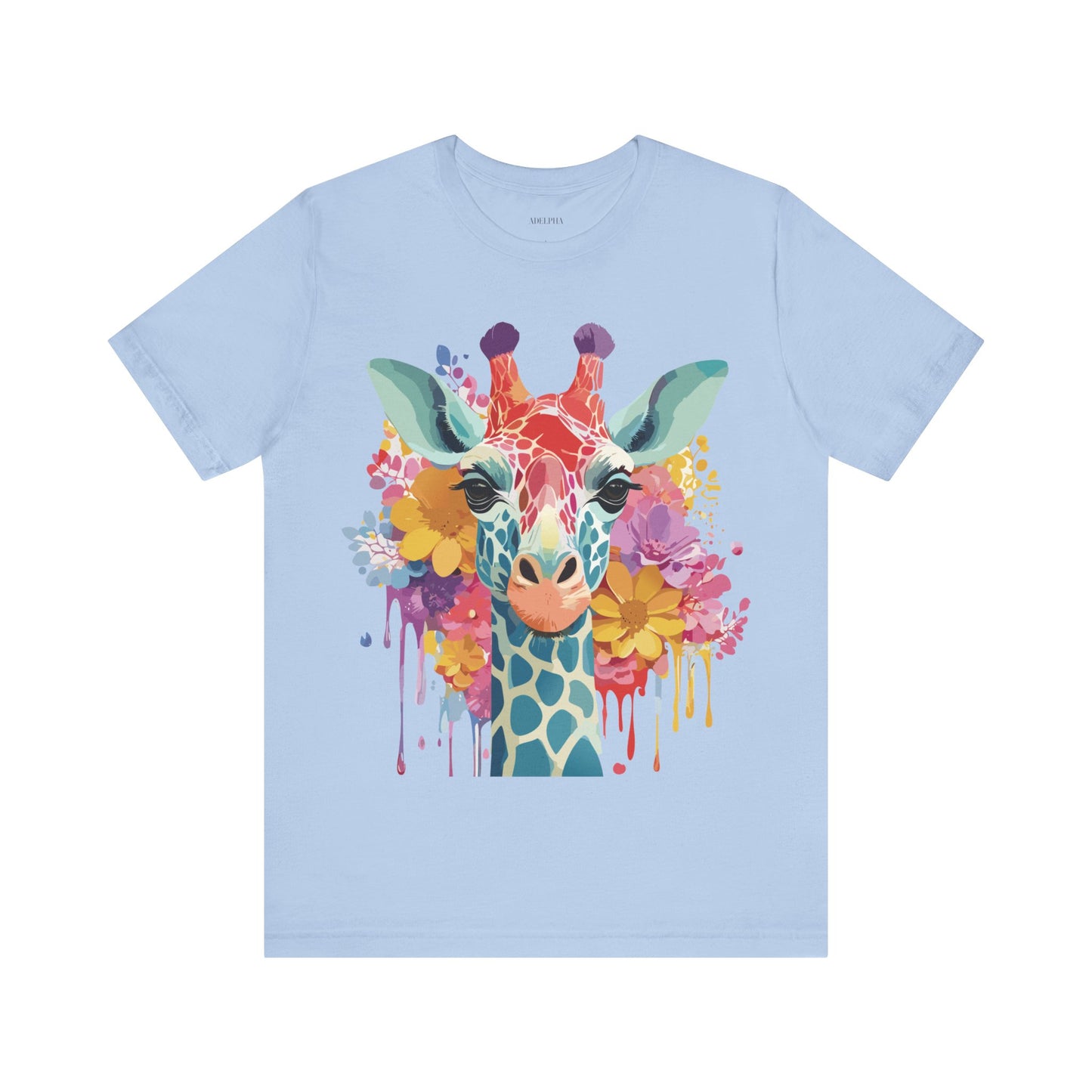 Natural Cotton Tee Shirt with Giraffe