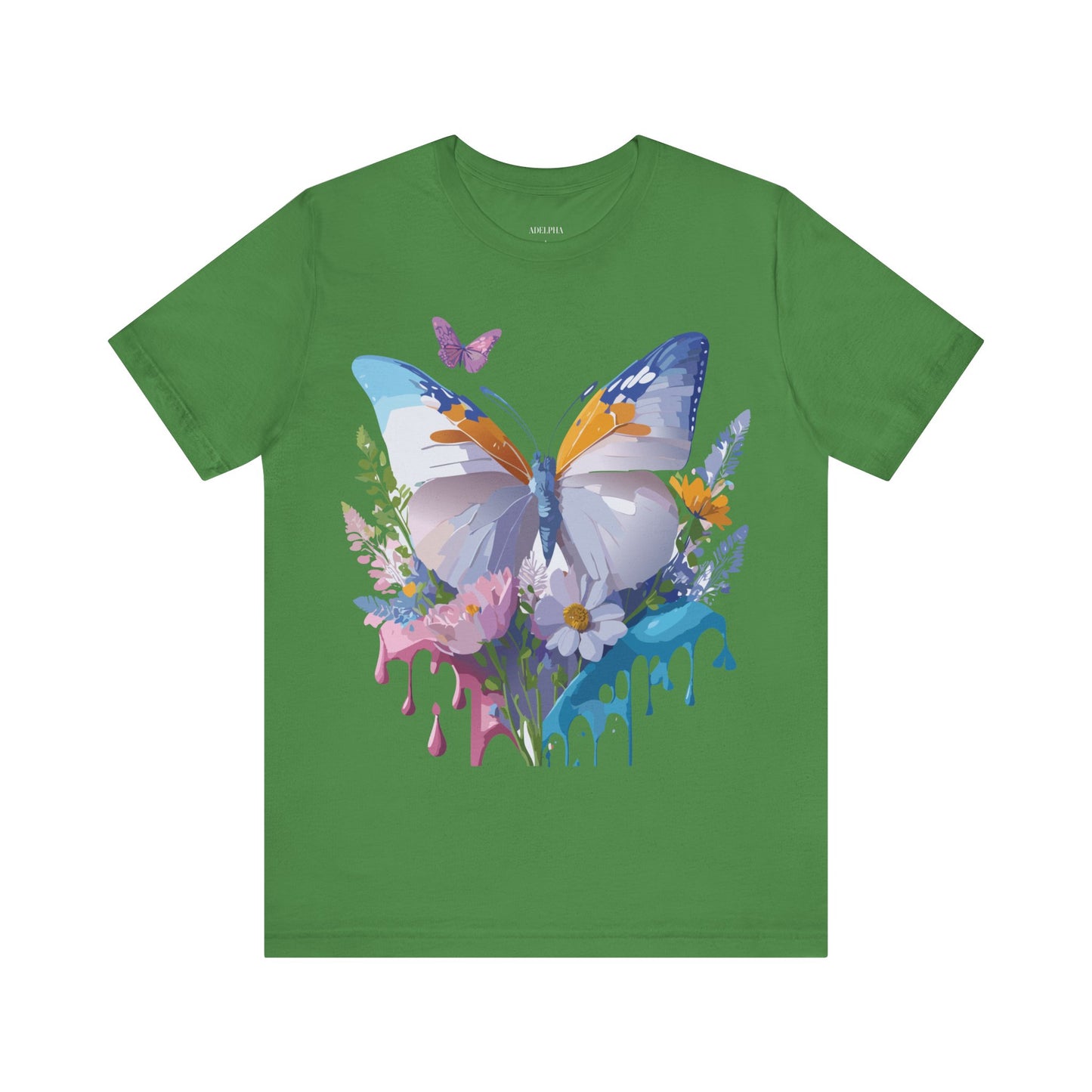 Natural Cotton Tee Shirt with Butterfly