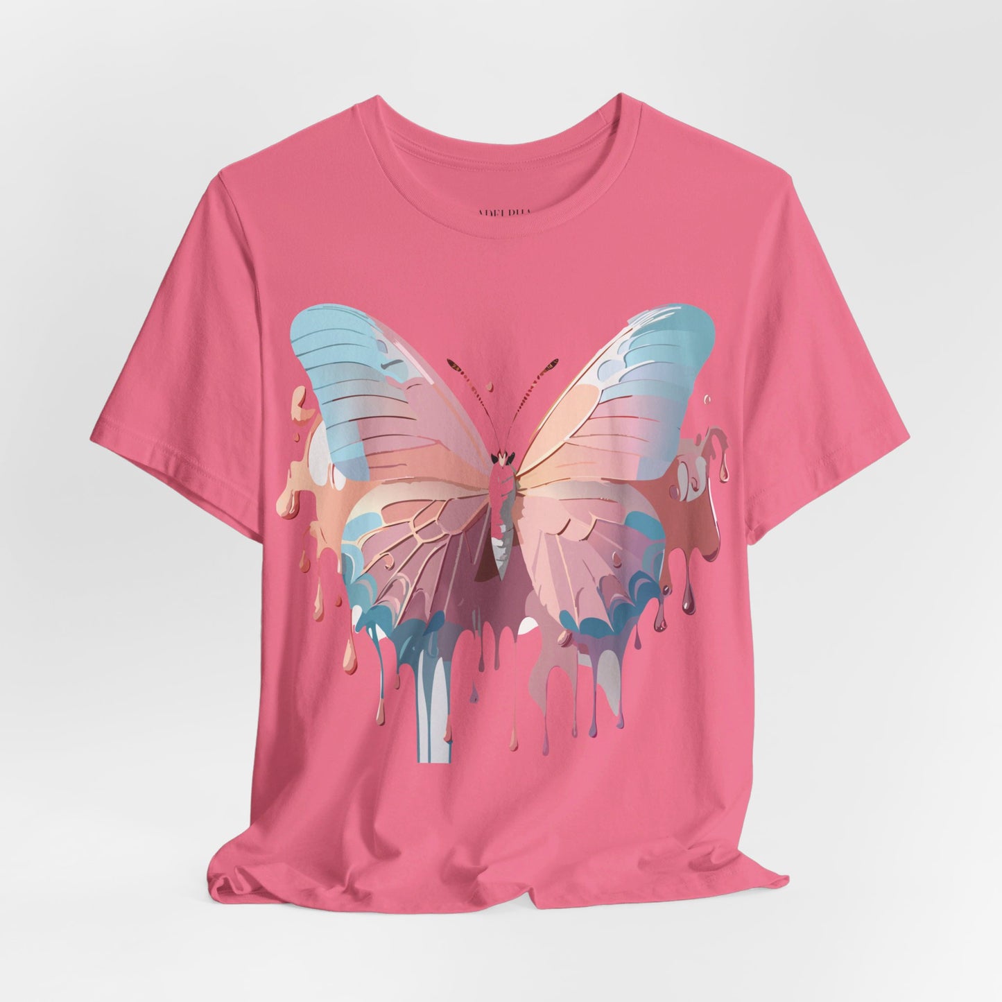 Natural Cotton Tee Shirt with Butterfly