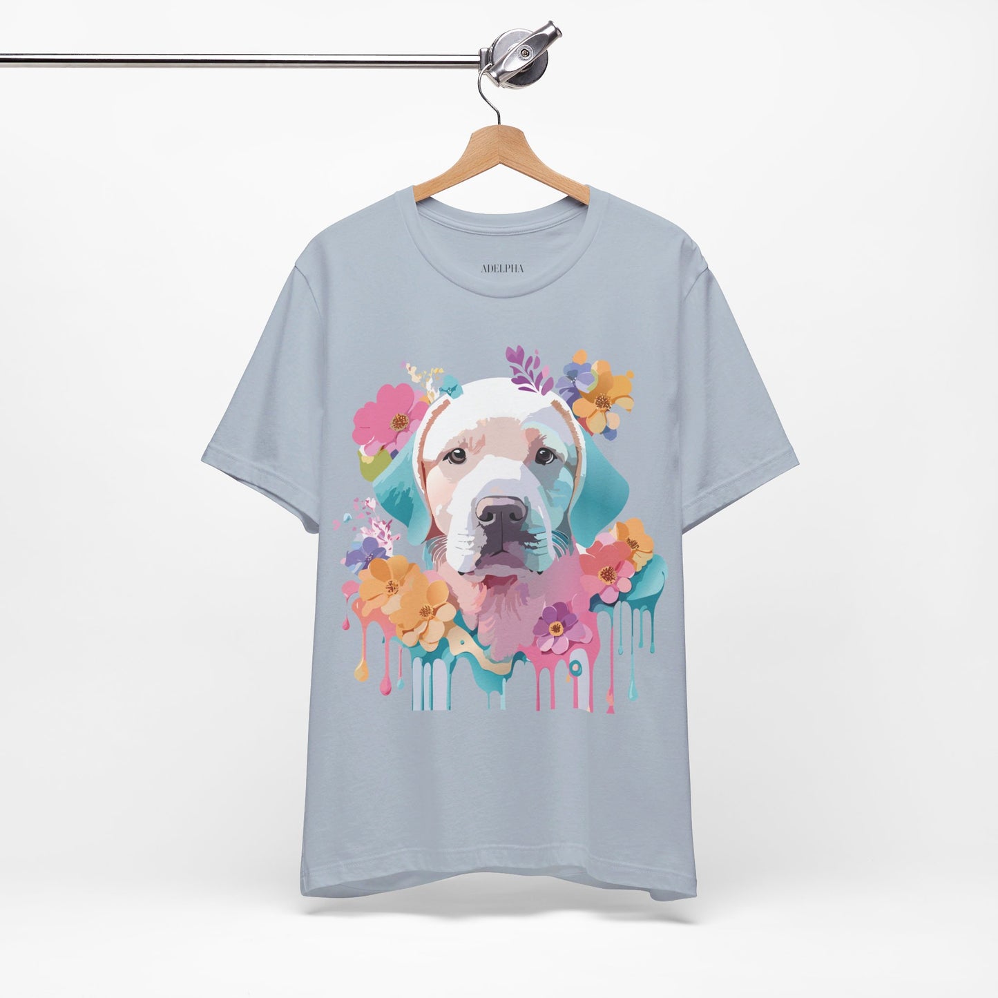 Natural Cotton Tee Shirt with Dog