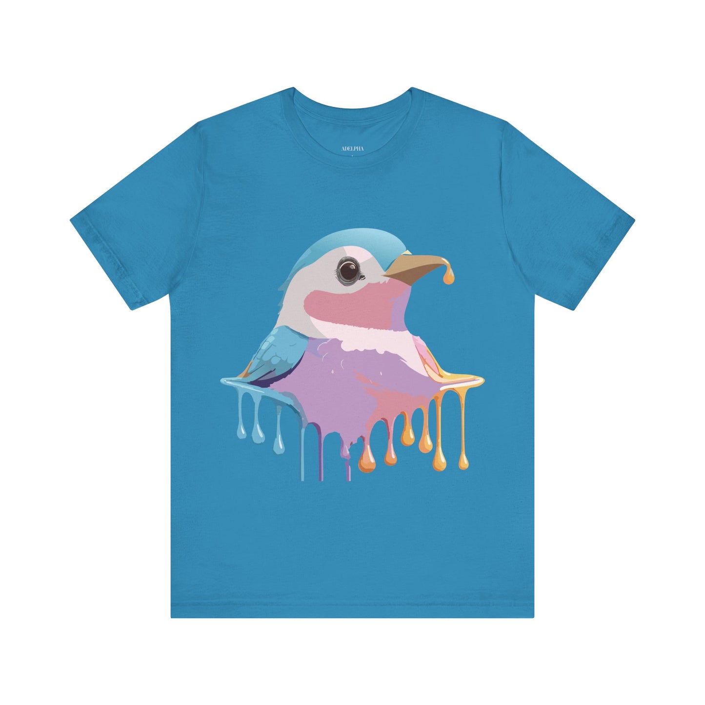 Natural Cotton Tee Shirt with Bird