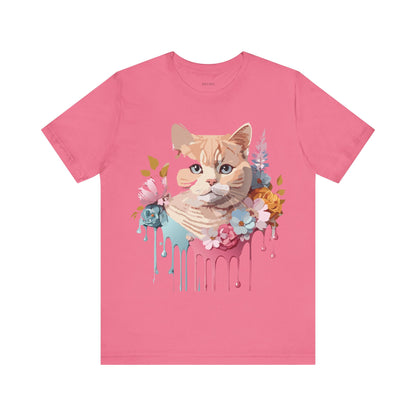 Natural Cotton Tee Shirt with Cat Printify