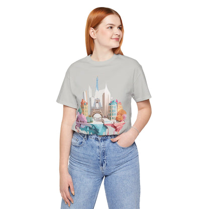 Natural Cotton Tee Shirt - Beautiful Places Collection - Paris Printify