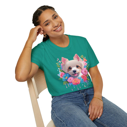 Unisex Gildan Softstyle Animal Print Dog Shirt Tee 100 Percent Cotton