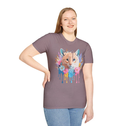 Unisex Cat Shirt Softstyle Tee 100 Percent Ring Spun Cotton Gildan 64000