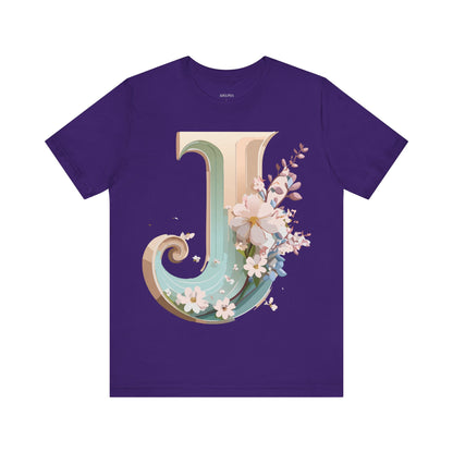 Natural Cotton Tee Shirt - Letters Collection - J Printify