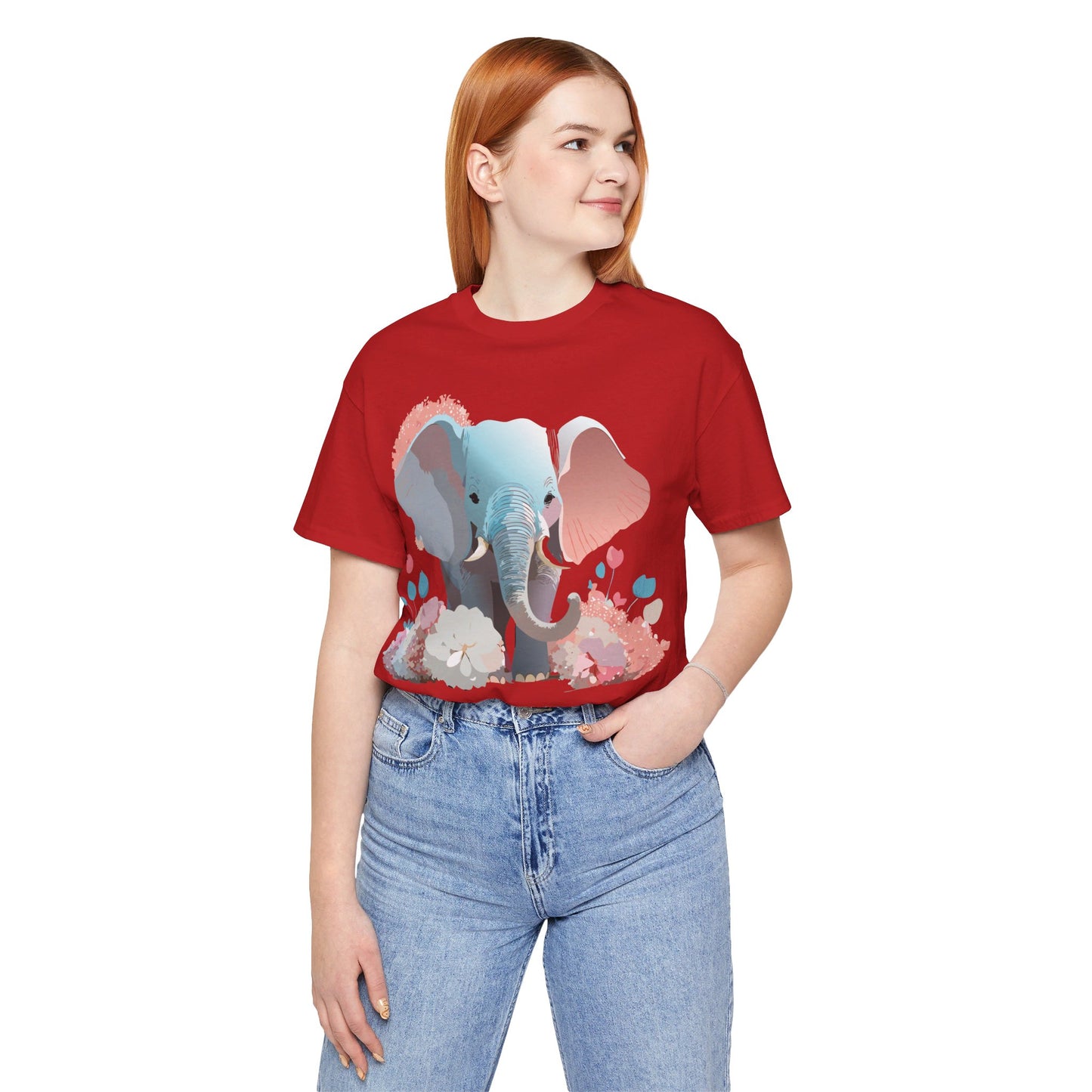 Natural Cotton Tee Shirt with Elephant