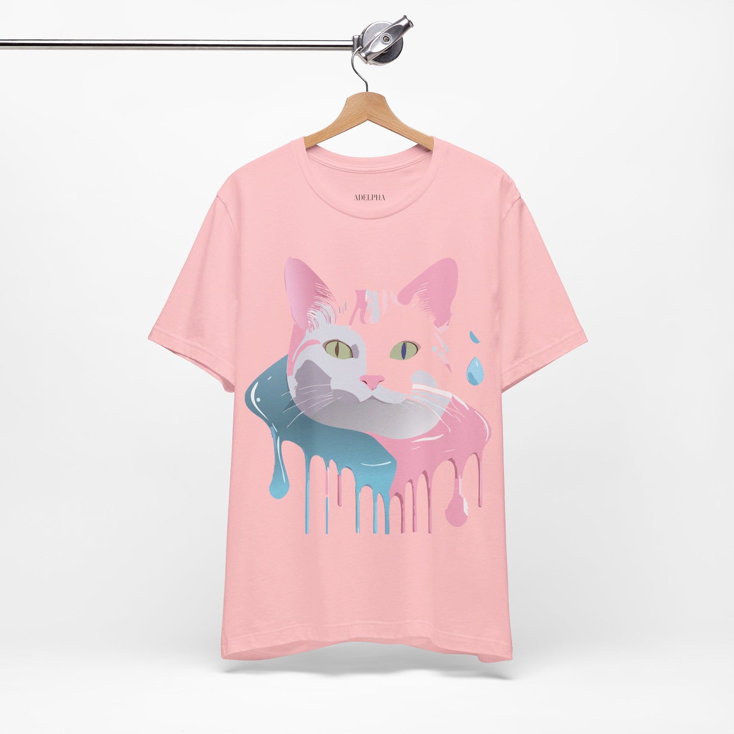 Natural Cotton Tee Shirt with Cat