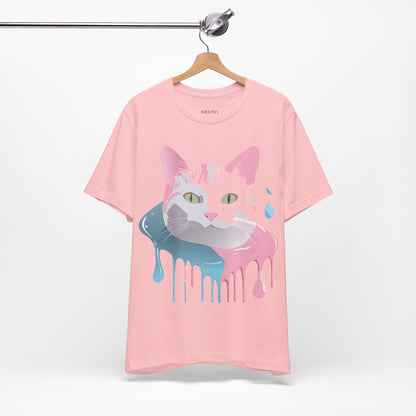 Natural Cotton Tee Shirt with Cat Printify