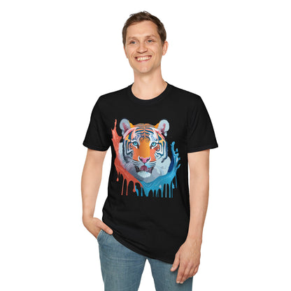 Unisex Tiger Tee Gildan Softstyle Animal Print Shirt Ring Spun Cotton