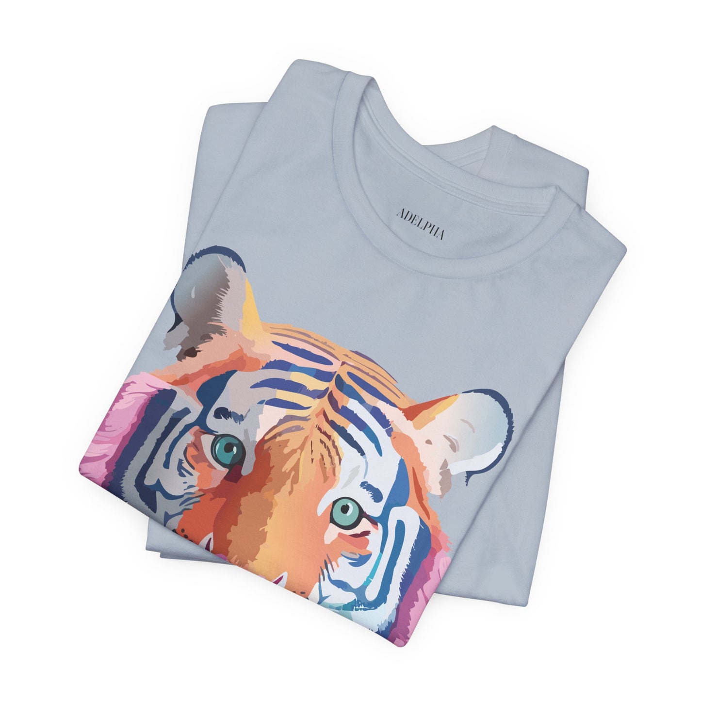 Natural Cotton Tee Shirt with Tiger