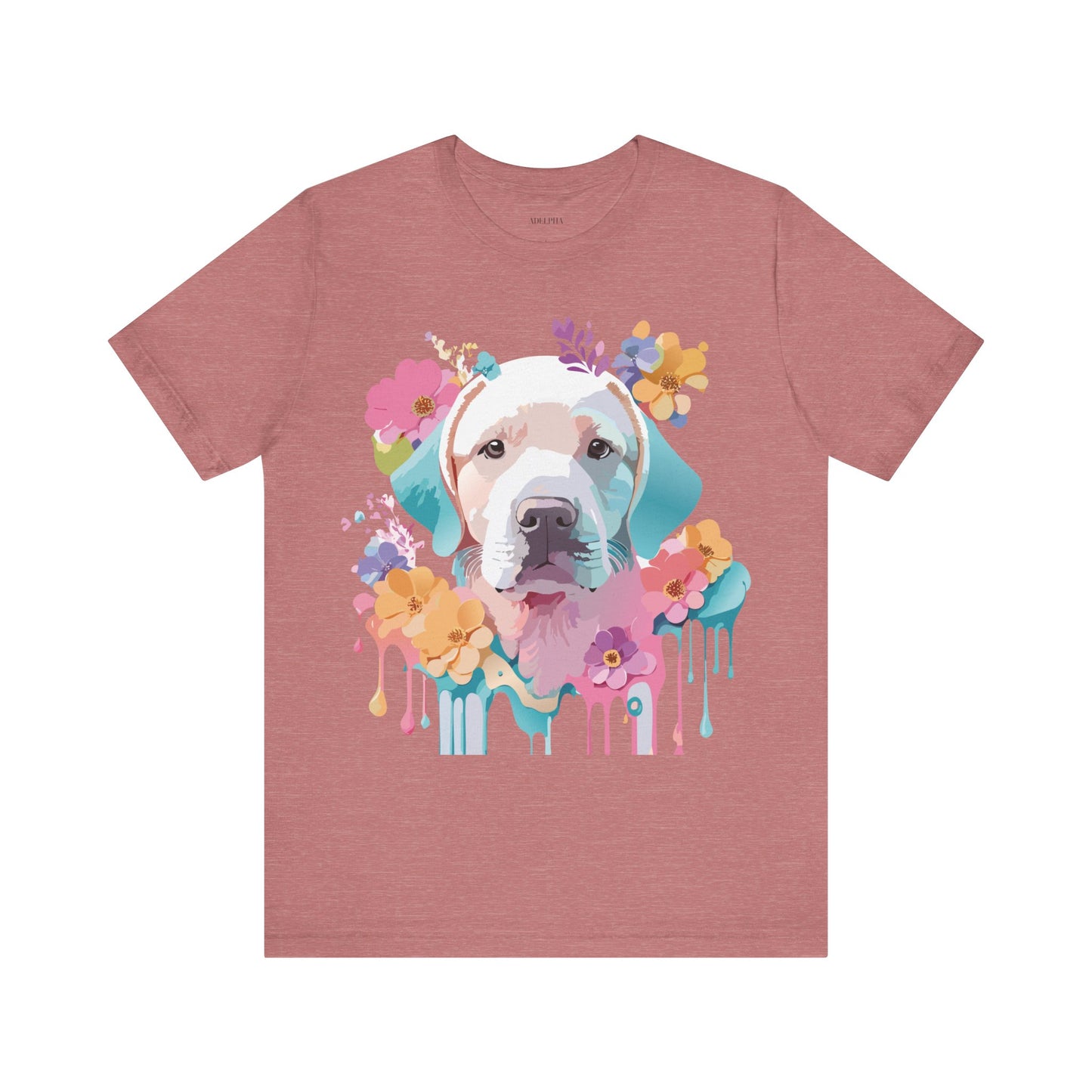 Natural Cotton Tee Shirt with Dog