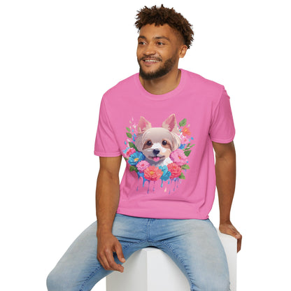 Unisex Gildan Softstyle Animal Print Dog Shirt Tee 100 Percent Cotton