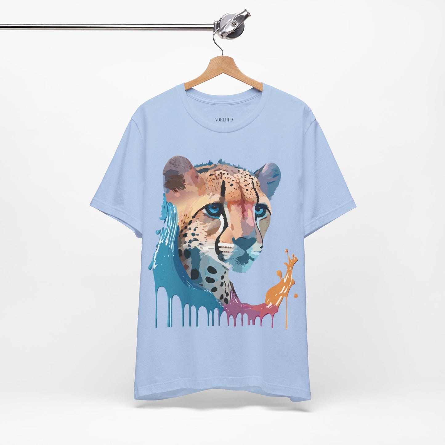 Natural Cotton Tee Shirt with Cheetah