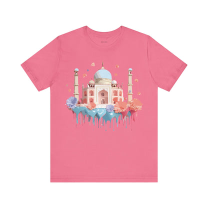 Natural Cotton Tee Shirt - Taj Mahal, India Printify