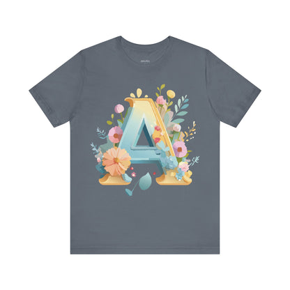 Natural Cotton Tee Shirt - Letters Collection - A Printify
