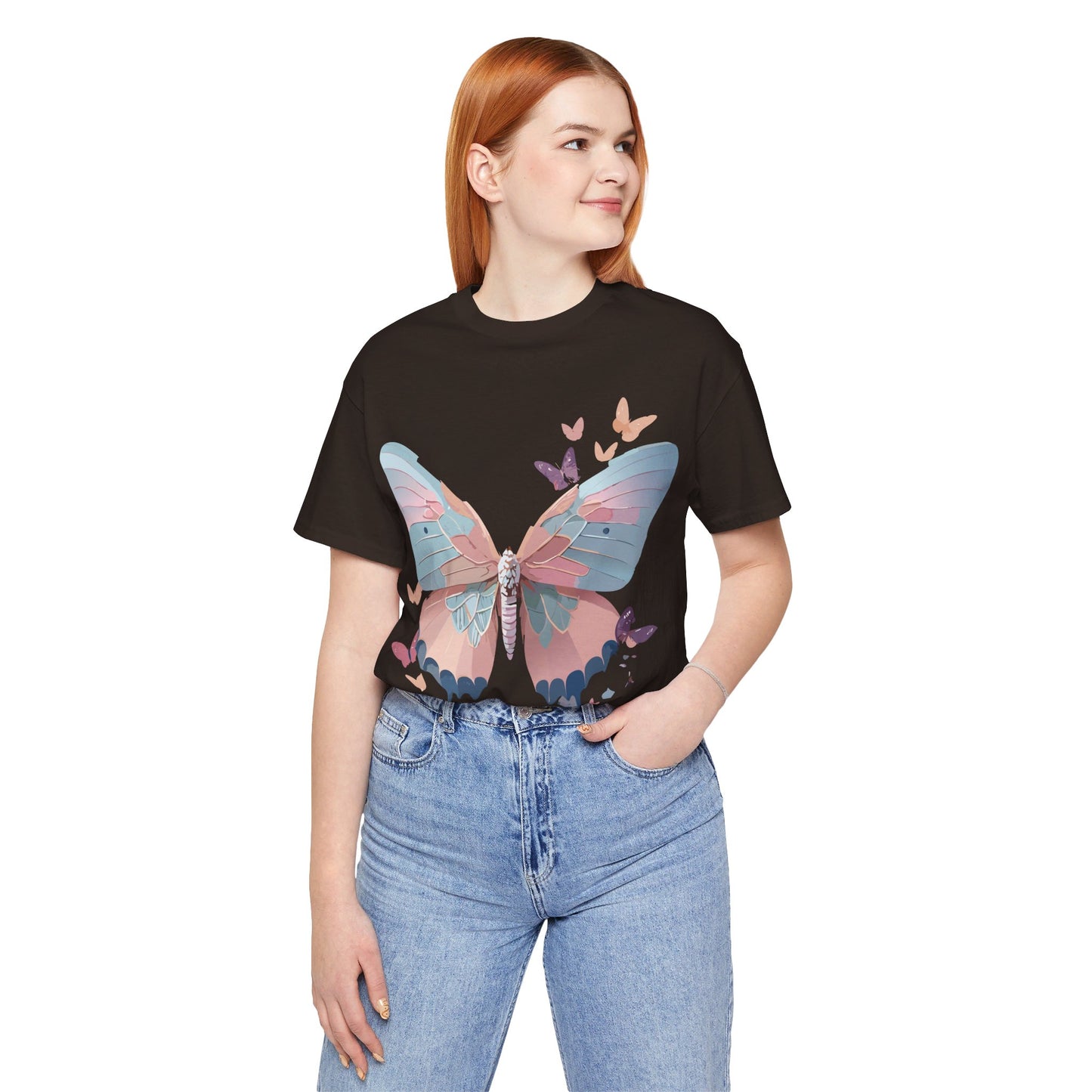 T-shirt en coton naturel avec papillon