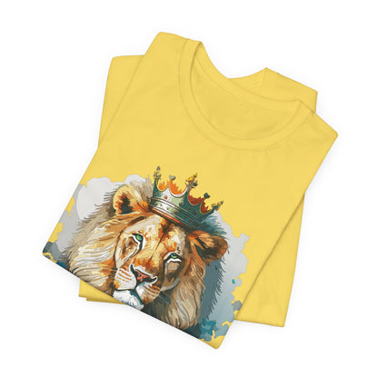 Lion with Crown Tee Unisex Cotton Watercolor King Lion Graphic T-Shirt 2