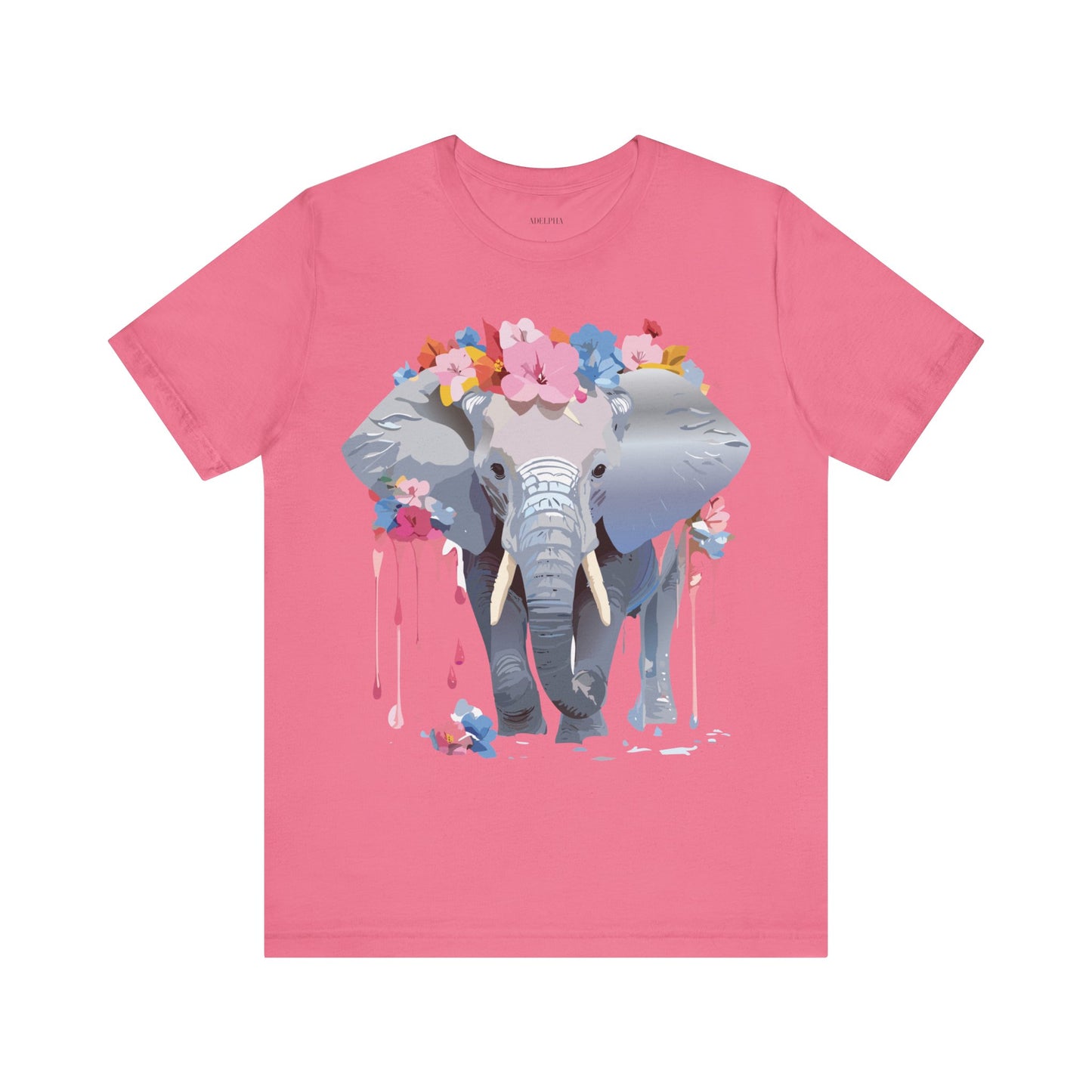 T-shirt en coton naturel avec motif éléphant