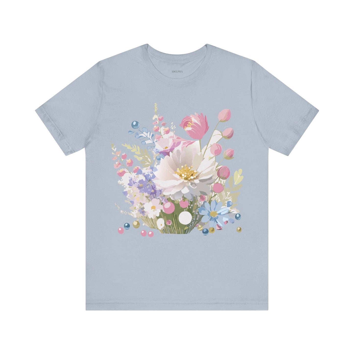 T-shirt en coton naturel avec fleurs