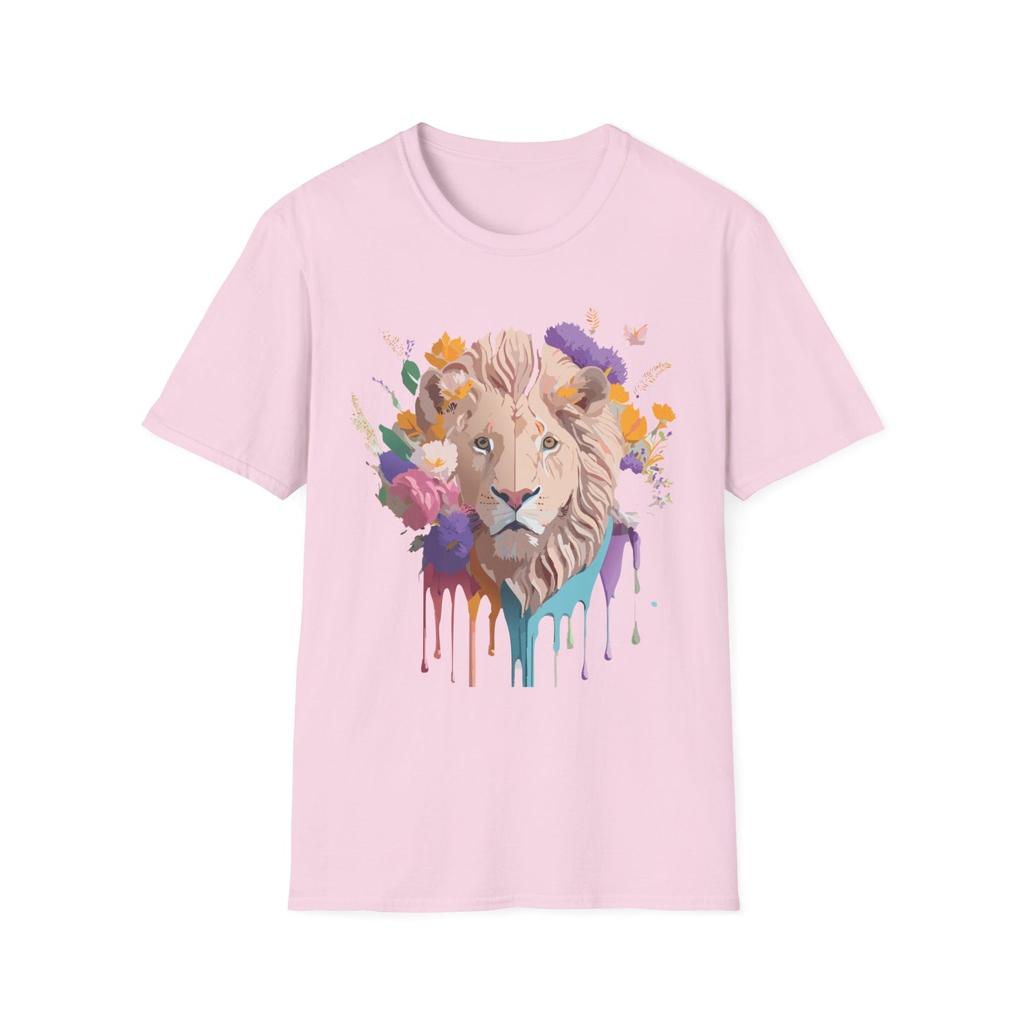 Lion Shirt, Shirt with Lion, Floral Lion Tee, Shirt with Animals