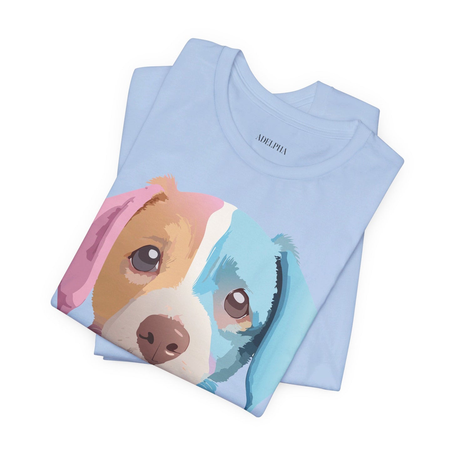 Natural Cotton Tee Shirt with Dog