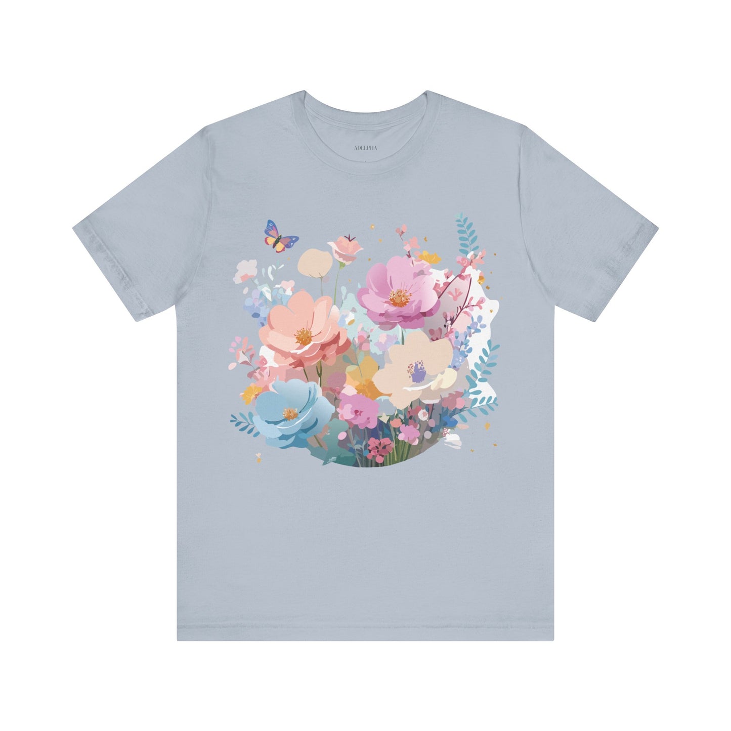 T-Shirt aus natürlicher Baumwolle mit Blumen