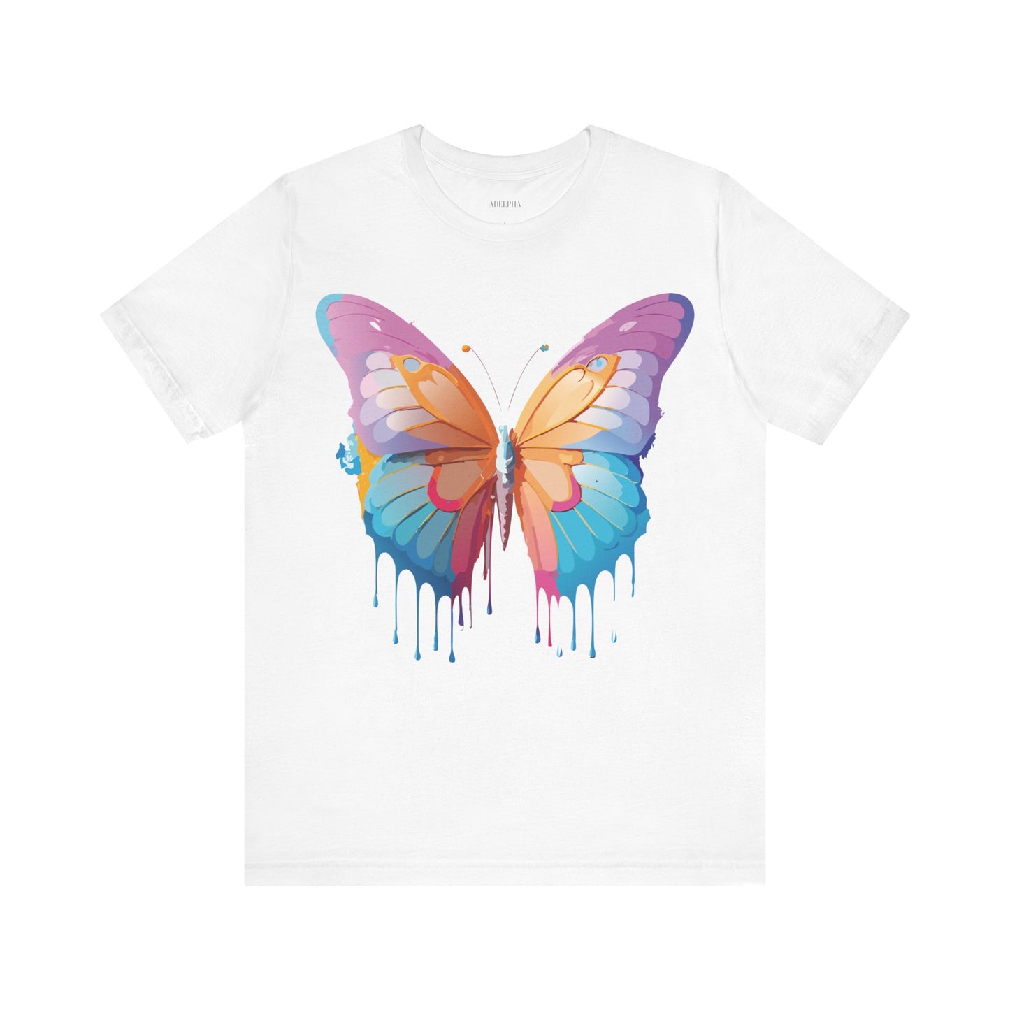 Natural Cotton Tee Shirt with Butterfly