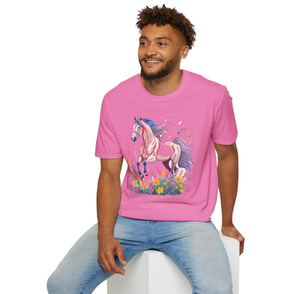 Horse Shirt Unisex Tee Animal Print Gildan Softstyle 64000 Ring Spun Cotton