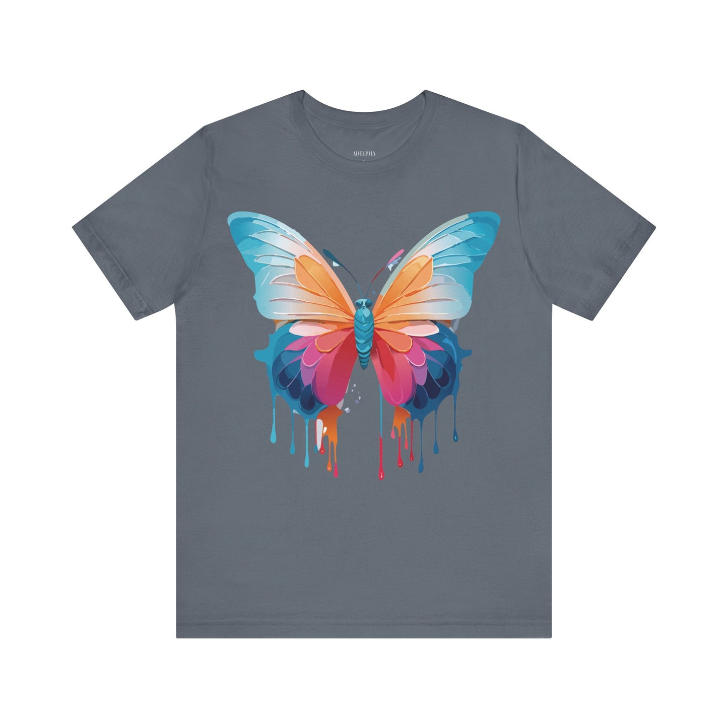 Natural Cotton Tee Shirt with Butterfly