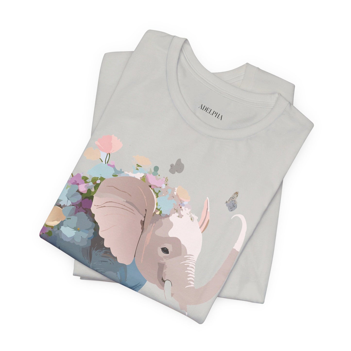 Natural Cotton Tee Shirt with Elephant