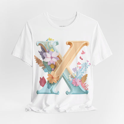 Natural Cotton Tee Shirt - Letters Collection - X Printify