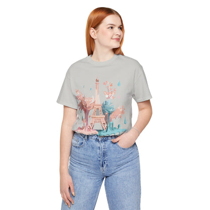 Natural Cotton Tee Shirt - Beautiful Places Collection - Paris Printify
